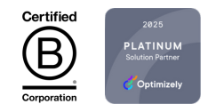B Corp and Optimizely badges