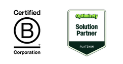 Website badges B Corp and Optimizely